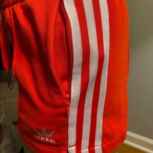 Red Adidas shorts
